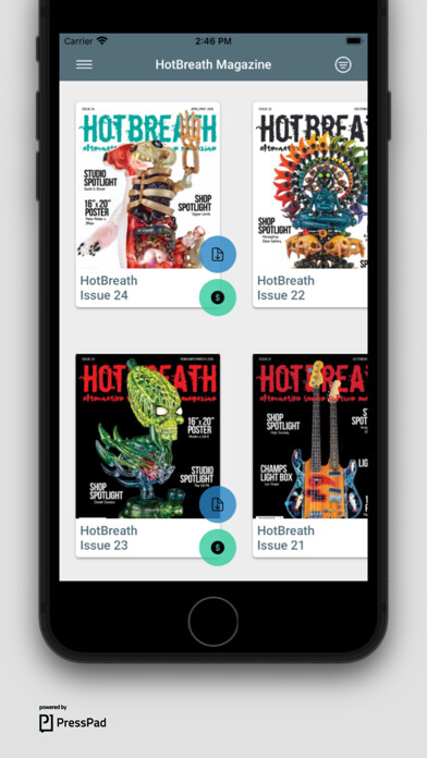 Emulate iPhone app HotBreath magazine using MyAndroid