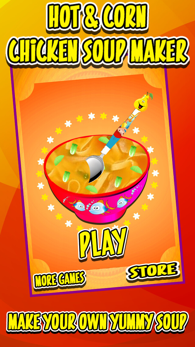 Emulate iPhone app Hot & Corn, Chicken Soup Maker - Free Kids, Food Cooking Games using MyAndroid