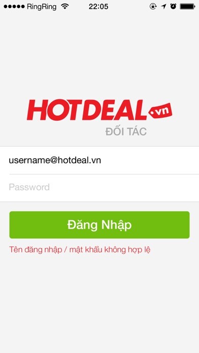 Emulate iPhone app Hotdeal.vn Merchant - Dành cho đối tác using MyAndroid Emulate iPhone app Hotdeal.vn Merchant - Dành cho đối tác using MyAndroid