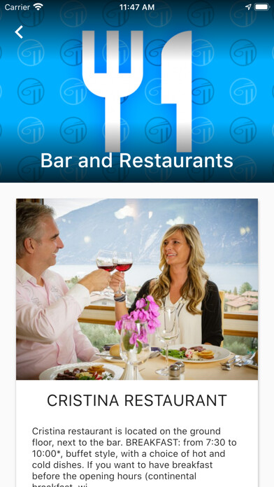Emulate iPhone app Hotel Cristina - Limone using MyAndroid