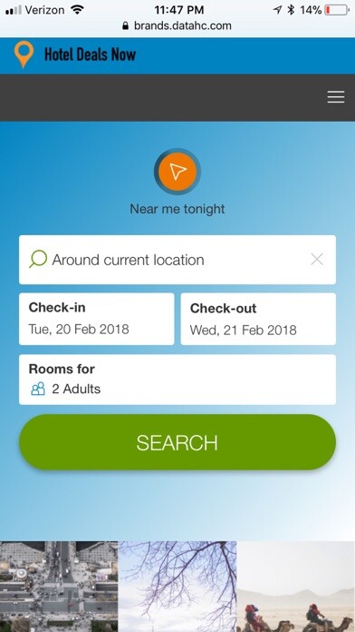 Emulate iPhone app Hotel Deals Now using MyAndroid