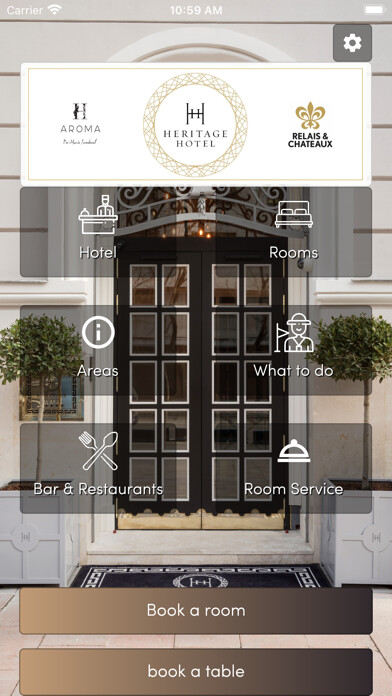 Emulate iPhone app Hotel Heritage Madrid using MyAndroid