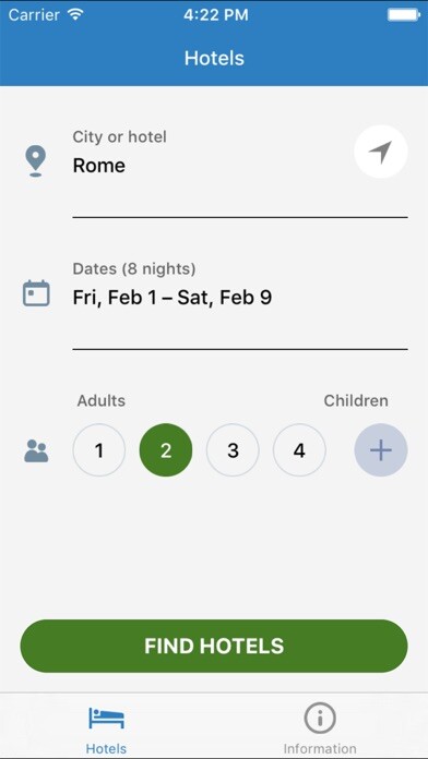Emulate iPhone app Hotels at the cheapest prices using MyAndroid