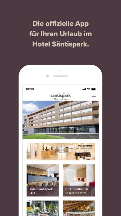 Emulate iPhone app Hotel Säntispark using MyAndroid Emulate iPhone app Hotel Säntispark using MyAndroid