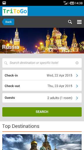Emulate Android APK Hotels Russia by Tritogo