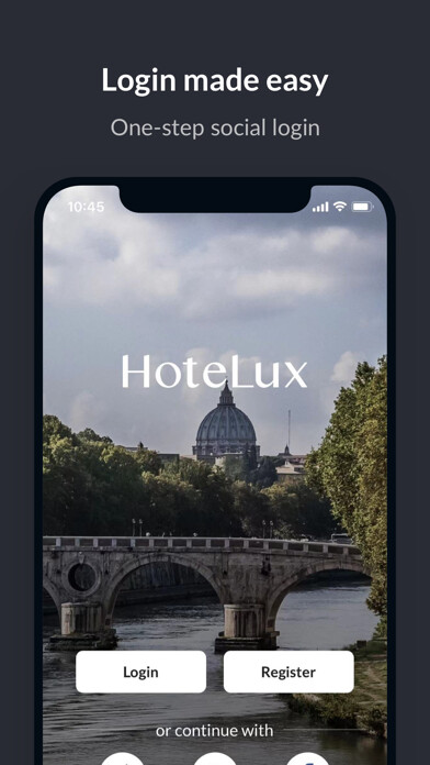 Emulate iPhone app HoteLux: Stay Better using MyAndroid