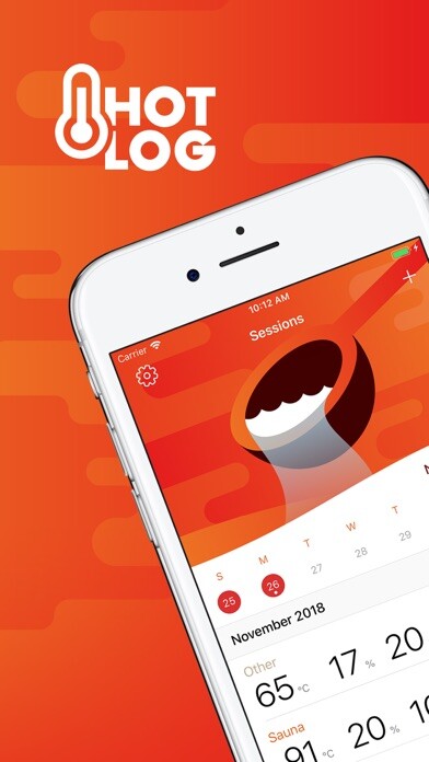 Emulate iPhone app HotLog - Sauna Session Tracker using MyAndroid