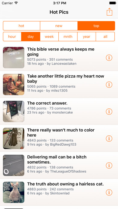 Emulate iPhone app Hot Pics (funny pictures) using MyAndroid