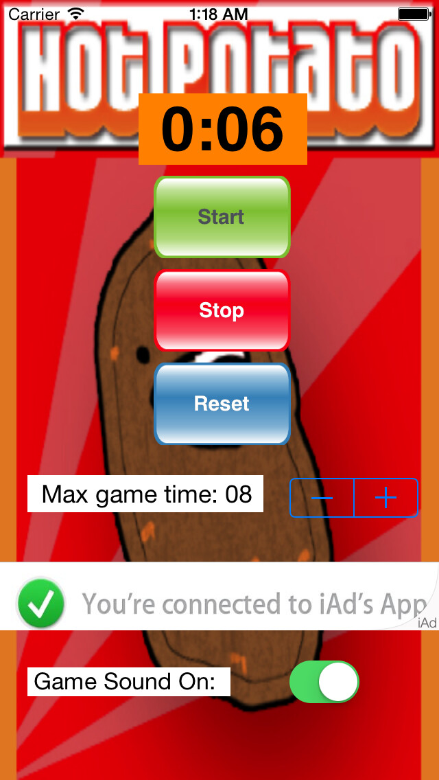 Emulate iPhone app Hot Potato Timer using MyAndroid Emulate iPhone app Hot Potato Timer using MyAndroid