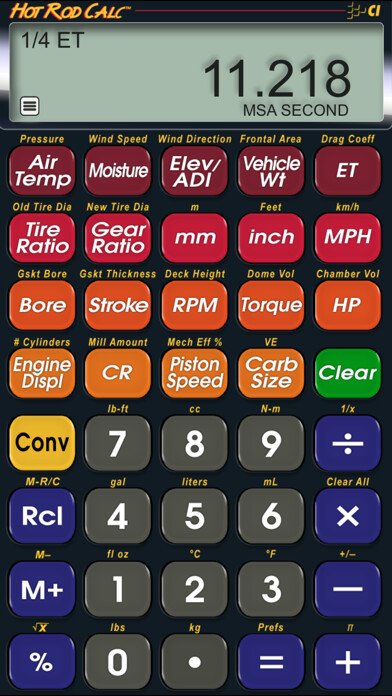Emulate iPhone app Hot Rod Calc using MyAndroid