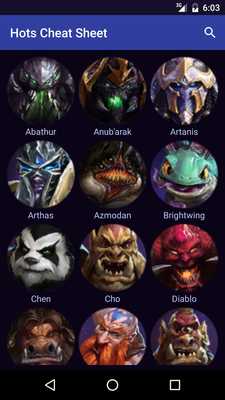 Emulate Android APK HotS Cheat Sheet