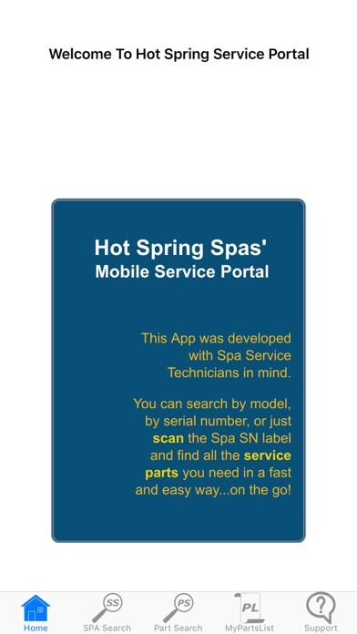 Emulate iPhone app Hot Spring Service Portal using MyAndroid