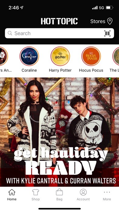 Emulate iPhone app Hot Topic—All Fandoms Welcome using MyAndroid