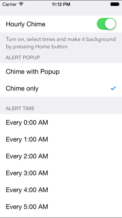 Emulate iPhone app Hourly Chime in Background using MyAndroid