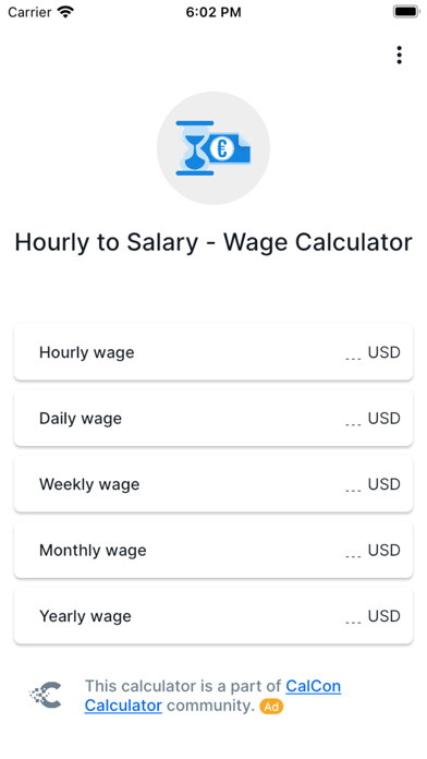 Emulate iPhone app Hourly to Salary - Wage using MyAndroid Emulate iPhone app Hourly to Salary - Wage using MyAndroid
