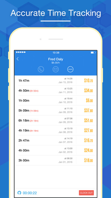 Emulate iPhone app Hours Keeper Pro - Timesheet, Tracking & Billing using MyAndroid