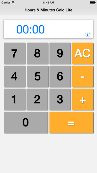 Emulate iPhone app Hours & Minutes Calculator Lite using MyAndroid