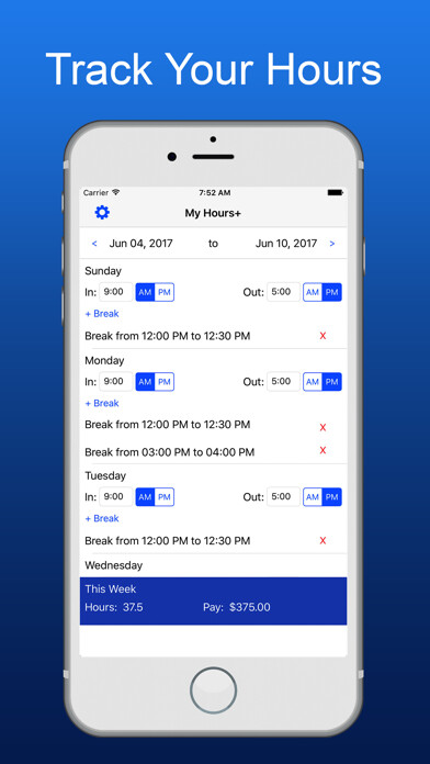 Emulate iPhone app Hours+ Timesheet - Hours Calc using MyAndroid Emulate iPhone app Hours+ Timesheet - Hours Calc using MyAndroid