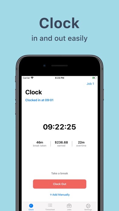Emulate iPhone app Hours Tracker: Time and Pay using MyAndroid