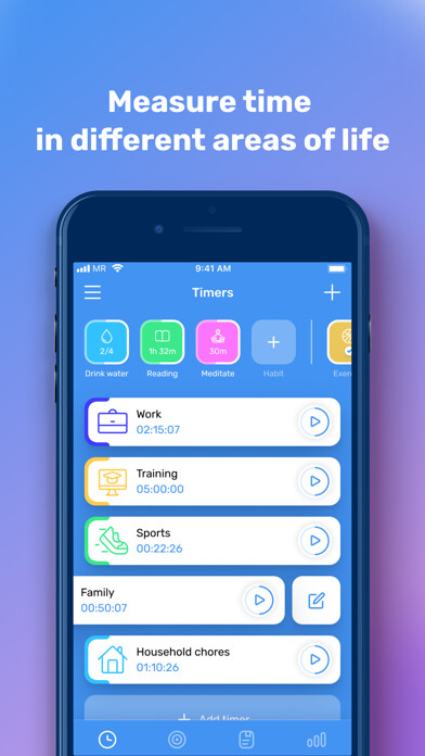 Emulate iPhone app Hours tracker, Time management using MyAndroid