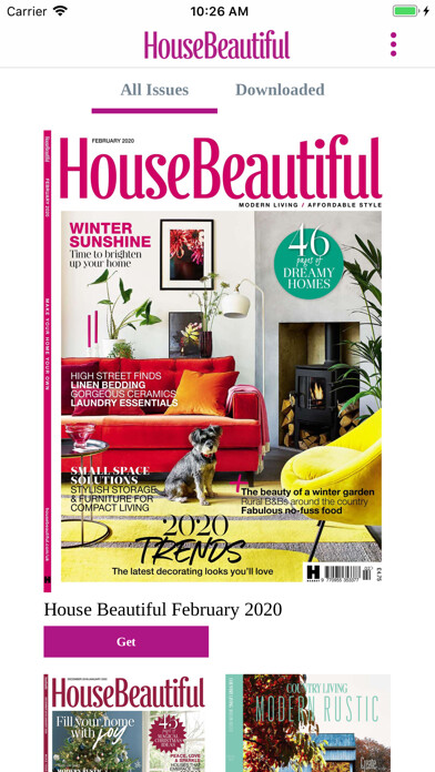 Emulate iPhone app House Beautiful UK using MyAndroid
