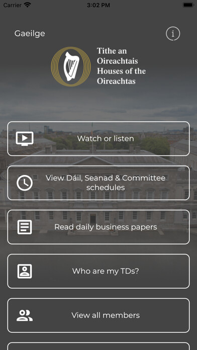 Emulate iPhone app Houses of the Oireachtas using MyAndroid Emulate iPhone app Houses of the Oireachtas using MyAndroid