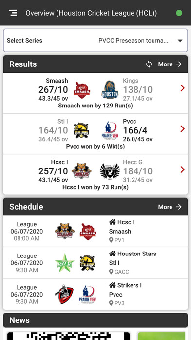 Emulate iPhone app Houston Cricket League using MyAndroid