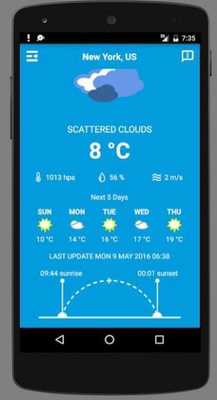 Emulate Android APK Houston Weather