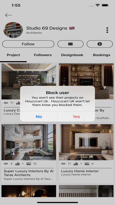 Emulate iPhone app HouzzCart - Home Interior App using MyAndroid