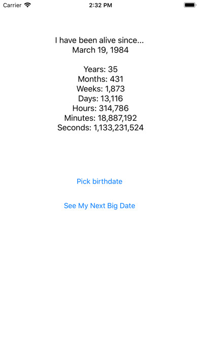 Emulate iPhone app How long have I been alive? using MyAndroid Emulate iPhone app How long have I been alive? using MyAndroid