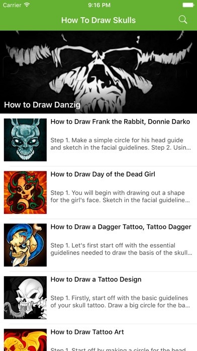 Emulate iPhone app How To Draw Skulls - Step By Step Drawing using MyAndroid Emulate iPhone app How To Draw Skulls - Step By Step Drawing using MyAndroid