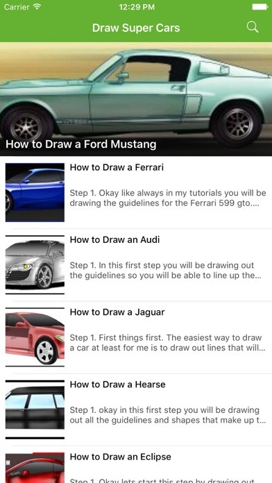 Emulate iPhone app How To Draw Super Cars - Step By Step Drawing using MyAndroid Emulate iPhone app How To Draw Super Cars - Step By Step Drawing using MyAndroid