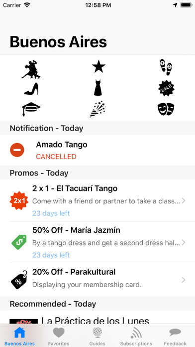 Emulate iPhone app Hoy Milonga Club using MyAndroid