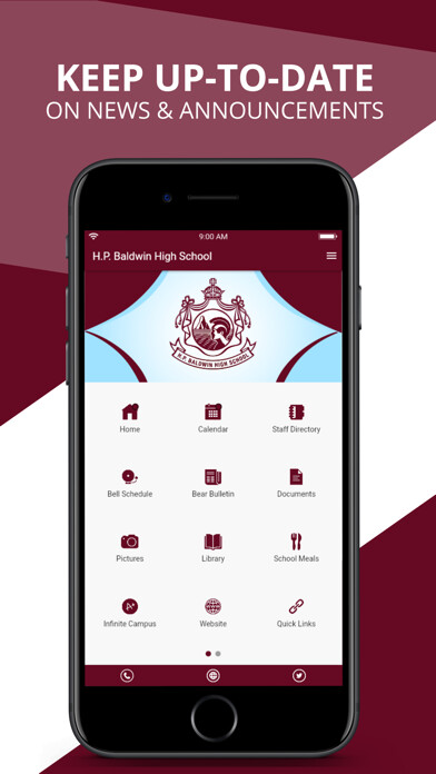 Emulate iPhone app H.P. Baldwin High School using MyAndroid
