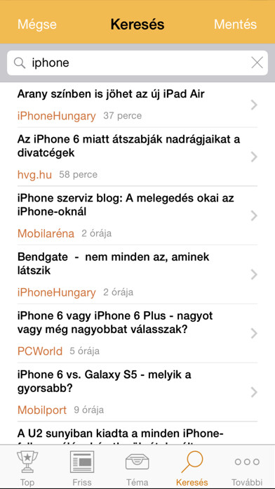 Emulate iPhone app Hírkereső 2.0 using MyAndroid Emulate iPhone app Hírkereső 2.0 using MyAndroid