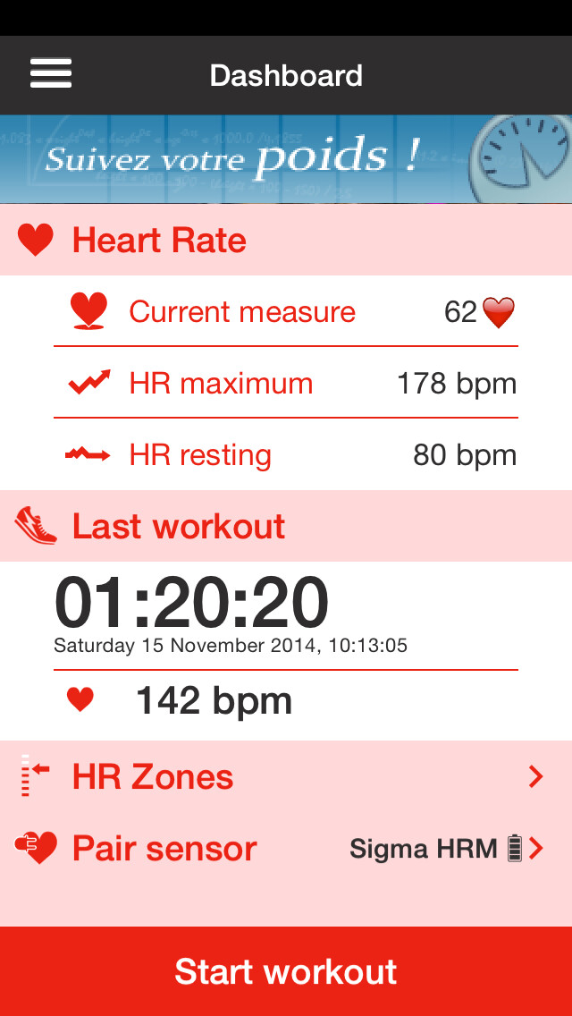 Emulate iPhone app HR Tracker, Calc your Heart Rate during a workout using MyAndroid