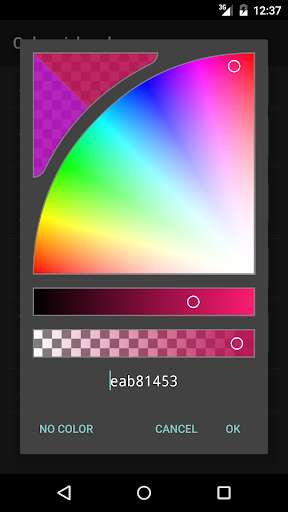 Run android online APK HSV-Alpha Color Picker Demo from MyAndroid or emulate HSV-Alpha Color Picker Demo using MyAndroid Run android online APK HSV-Alpha Color Picker Demo from MyAndroid or emulate HSV-Alpha Color Picker Demo using MyAndroid