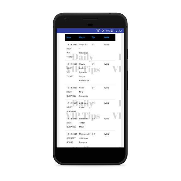Run android online APK HT/FT Great Fixed Matches VIP from MyAndroid or emulate HT/FT Great Fixed Matches VIP using MyAndroid