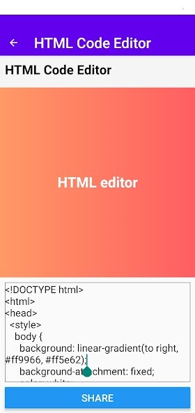 Emulate HTML Dev html editor  preview from MyAndroid or run HTML Dev html editor  preview using MyAndroid