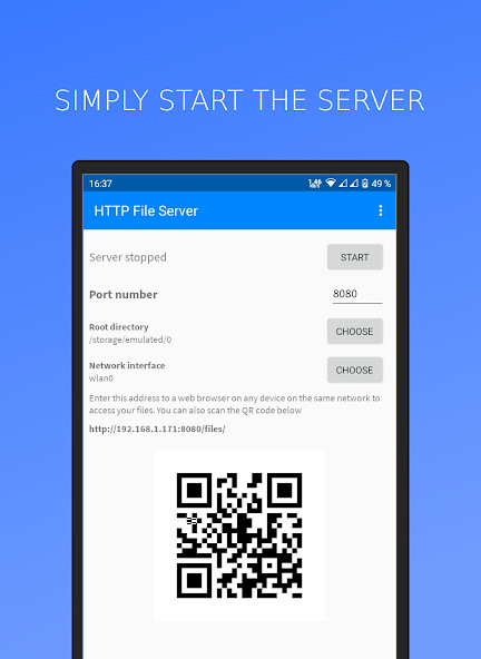 Run android online APK HTTP File Server (+WebDAV) from MyAndroid or emulate HTTP File Server (+WebDAV) using MyAndroid