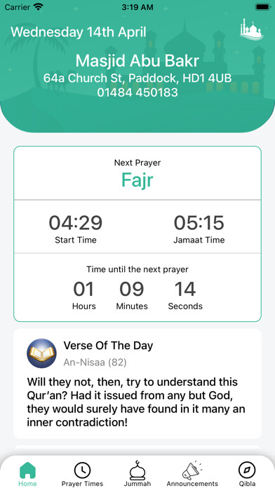 Emulate iPhone app Huddersfield Prayer Times using MyAndroid Emulate iPhone app Huddersfield Prayer Times using MyAndroid