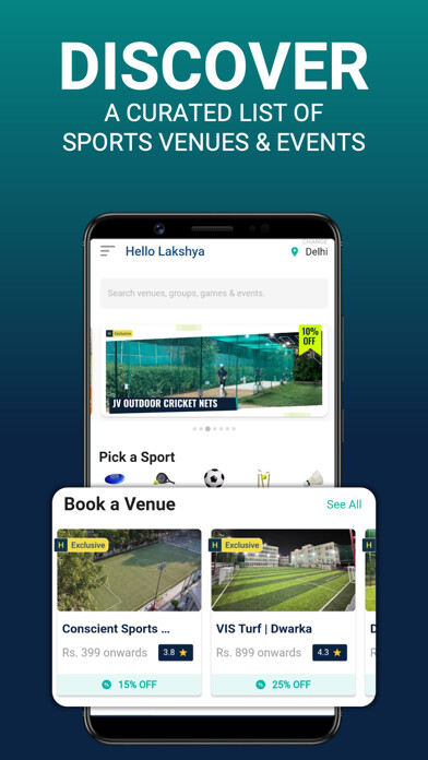 Emulate iPhone app Hudle: Find Sports Activities using MyAndroid