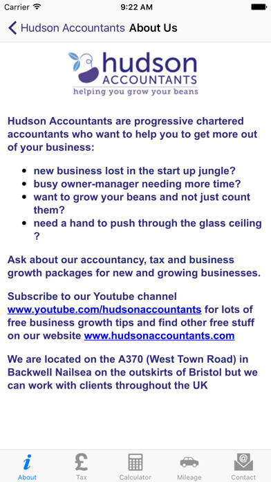 Emulate iPhone app Hudson Accountants using MyAndroid