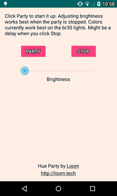 Emulate Android APK Hue Party