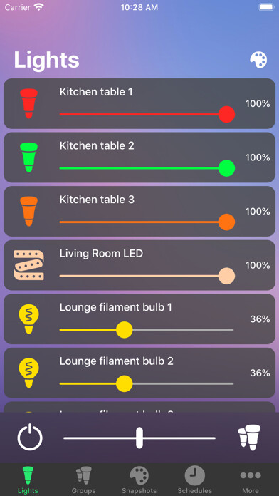 Emulate iPhone app HUE Power using MyAndroid