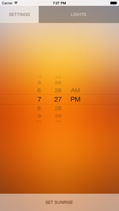 Emulate iPhone app HueSunrise using MyAndroid