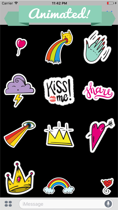 Emulate iPhone app Huge Animated Sticker Pack using MyAndroid