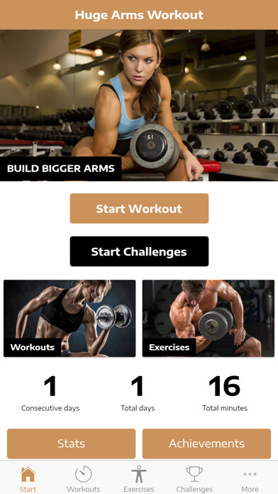 Emulate iPhone app Huge Arms Workout Guide using MyAndroid