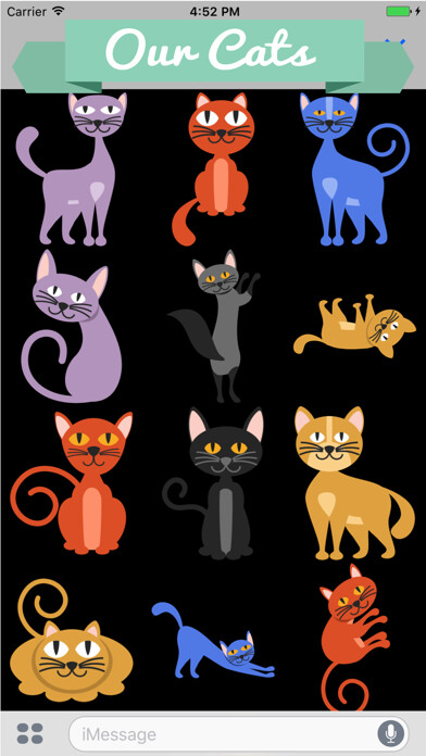 Emulate iPhone app Huge Cat Sticker Pack using MyAndroid