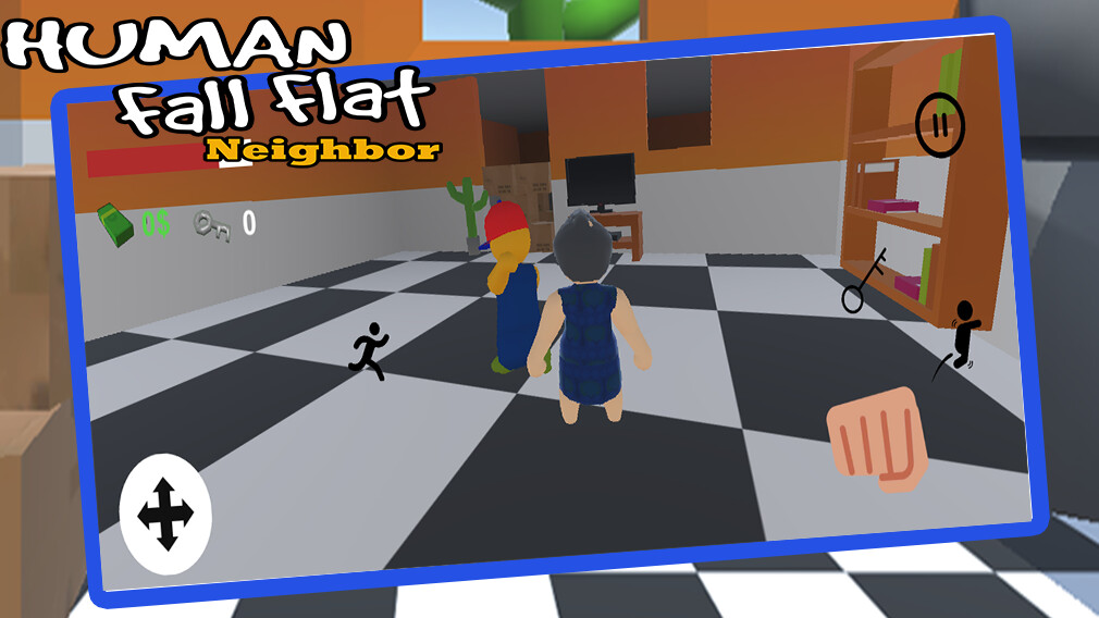 Run android online APK Human Fall Neighbor Flat Crazy from MyAndroid or emulate Human Fall Neighbor Flat Crazy using MyAndroid